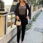 Kadın Uzun Kollukrep üçlü Takım