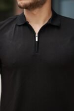 Erkek Fermuarlı Yaka Kısa Kollu Tişört - Görsel 3