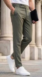 Erkek Toka Detaylı Oldmoney Kumaş Pantolon - Görsel 5