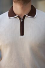 Erkek Renkli Yaka Kısa Kollu Tişört - Görsel 3