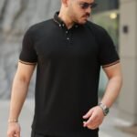 Erkek Düğmeli Yaka Waffle Kumaş Kısa Kollu Tişört