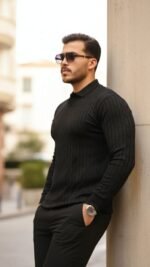 Erkek Saç örgü Desen Uzun Kollu Triko - Görsel 2