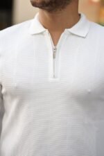 Erkek Pirinç Desenli Uzun Kollu Yakalı Triko - Görsel 3