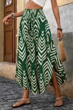 Kadın Yüksek Bel Beli Lastikli Bağcıklı Yanlardan Açık Uzun Süprem Etek - Görsel 3