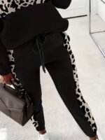 Kadın Uzun Kollu Fermuarlı Karışık Desenli Viskon Iki Iplik Bluz Ve Pantolon Ikili Takım - Görsel 3