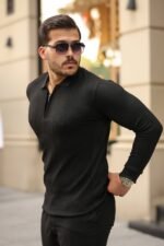 Erkek Pirinç Desenli Uzun Kollu Yakalı Triko - Görsel 2