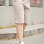 Erkek Beli Bağcıklı Ve Düğmeli Bezayağı Kumaş şort