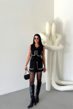 BÜYÜK CEP BİYE DETAYLIYELEK - Siyah - Görsel 2