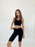 13152 FİTİLLİ ŞORT-SİYAH - Görsel 3