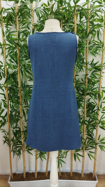 Kadın Kolsuz Kalın Askılı Düğme Detay Cepli Keten Elbise - Görsel 8