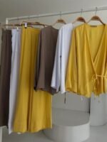 Kruvaze Model Klasik Pantolonlu Çupra Keten Takım 10191 - Görsel 11