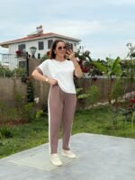 Kadın Modal Dokulu Kumaş Yanı şeritli Takım - Görsel 2