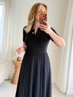 Kadın Tül Etekli Viskon Elbise - Görsel 2