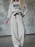 Kadın Uzun Kollu Nope Baskılı Beli Ribanalı Ikili Takım - Görsel 3