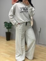 Kadın Uzun Kollu Nope Baskılı Beli Ribanalı Ikili Takım - Görsel 5