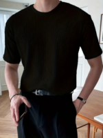 Erkek Kısa Kollu Bisiklet Yaka Triko Tişört - Görsel 2