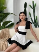 Miron Omuz Fiyonklu Elbise - Görsel 3