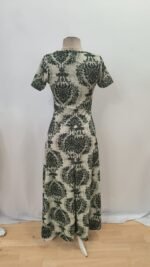 Kadın Kısa Kollu Bisiklet Yaka Puantiyeli Maksi örme Krep Elbise - Görsel 5