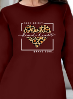 Kadın Uzun Kollu Bisiklet Yaka Desenli Viskon Iki Iplik Bluz - Görsel 2