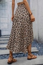 Kadın Yüksek Bel çiçek Desenli önü Asimetrik Detaylı Uzun Süprem Etek - Görsel 2