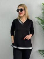 Kadın Yeni Sezon Uzun Kollu Ribana Detay Ikili Takım - Görsel 4