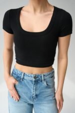 Geniş Yaka Bady - Siyah - Görsel 3