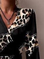 Kadın Uzun Kollu Kruvaze Yakalı Asimetrik Detaylı Mini Modal Elbise - Görsel 2