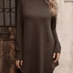 Kadın Uzun Kollu Balıkçı Yaka Asimetrik Kesim Detaylı Yün Viskon Bluz