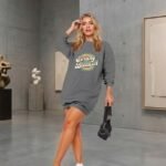 Kadın Uzun Kollu Bisiklet Yaka Yazılı Viskon Iki Iplik Elbise