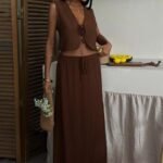 Yelek Önden Bağlamalı Uzun Etekli Takım 10192