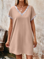 Kadın Yaka Ve Kol Pul Payet şeritli Ithal Krep Elbise - Görsel 3