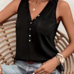 Kadın Askılı önden Düğmeli Viskon Bluz