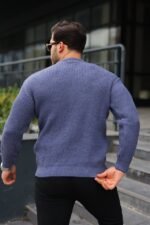 Erkek Bisiklet Yaka Örme Kazak - Görsel 3