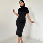 Siyah Balıkçı Yaka Elbise