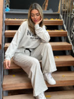 Kadın Uzun Kollu Nope Baskılı Beli Ribanalı Ikili Takım - Görsel 8