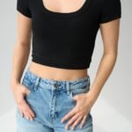 Geniş Yaka Bady - Siyah