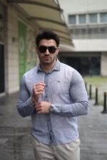 Erkek Pamuklu Keten Kumaş Gömlek