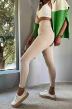 Kadın Yüksek Bel Içi şardonlu Fırsat ürün Deri Toparlayıcı Tayt