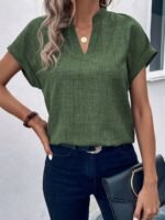 Kadın Kısa Kollu Hakim Yaka Sofya Bluz - Görsel 4