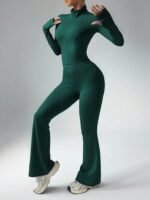 Kadın Uzun Kollu önden Fermuarlı Kısa Dalgıç Bluz Ve Pantolon Ikili Takım - Görsel 3