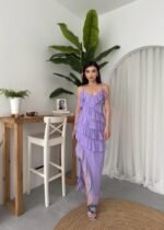 Ples Yırtmaç Detaylı Elbise - Görsel 6