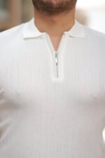 Erkek Fermuar Yakalı Kısa Kollu Tişört - Görsel 3