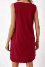 Kadın Askılı V Yakalı Mini Ithal Krep Elbise - Görsel 5