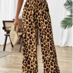 Kadın Beli Lastikli Leopar Desen Süprem Pantolon