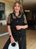 Kadın Fileli Kapüşonlu Modal Ceket - Görsel 6