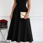 Kadın Kısa Kollu Yarı Balıkçı Yaka Viskon Elbise