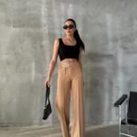 DREAMS ETİKETLİ PALAZZO PANTOLON - Bej