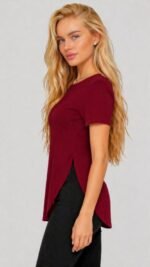 Kadın Yırtmaç Detaylı Viskon Kumaş Bluz - Görsel 3