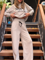 Kadın Uzun Kollu Nope Baskılı Beli Ribanalı Ikili Takım - Görsel 13