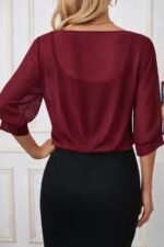 Kadın Fakir Kollu önden Bağlamalı Kısa şifon Bolero Ceket - Görsel 2